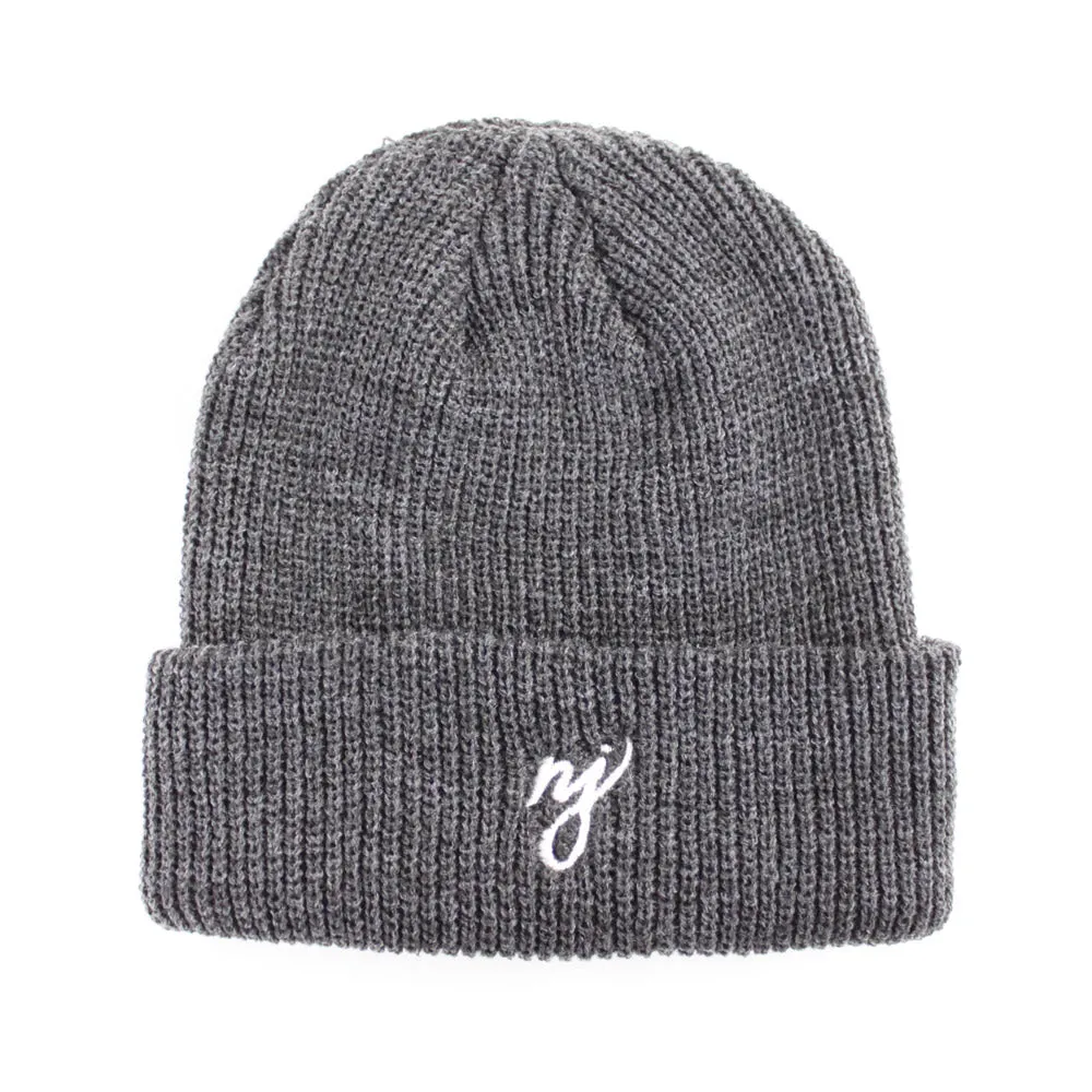 NJ Script Beanies (Dark Gray)