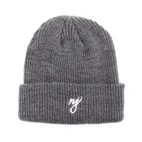 NJ Script Beanies (Dark Gray)