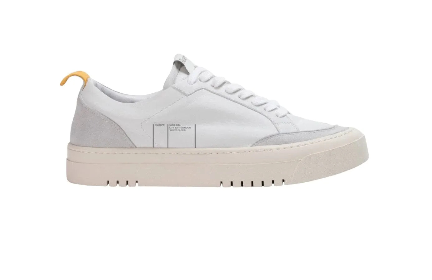 Oncept London White Cloud Leather Platform Sneaker