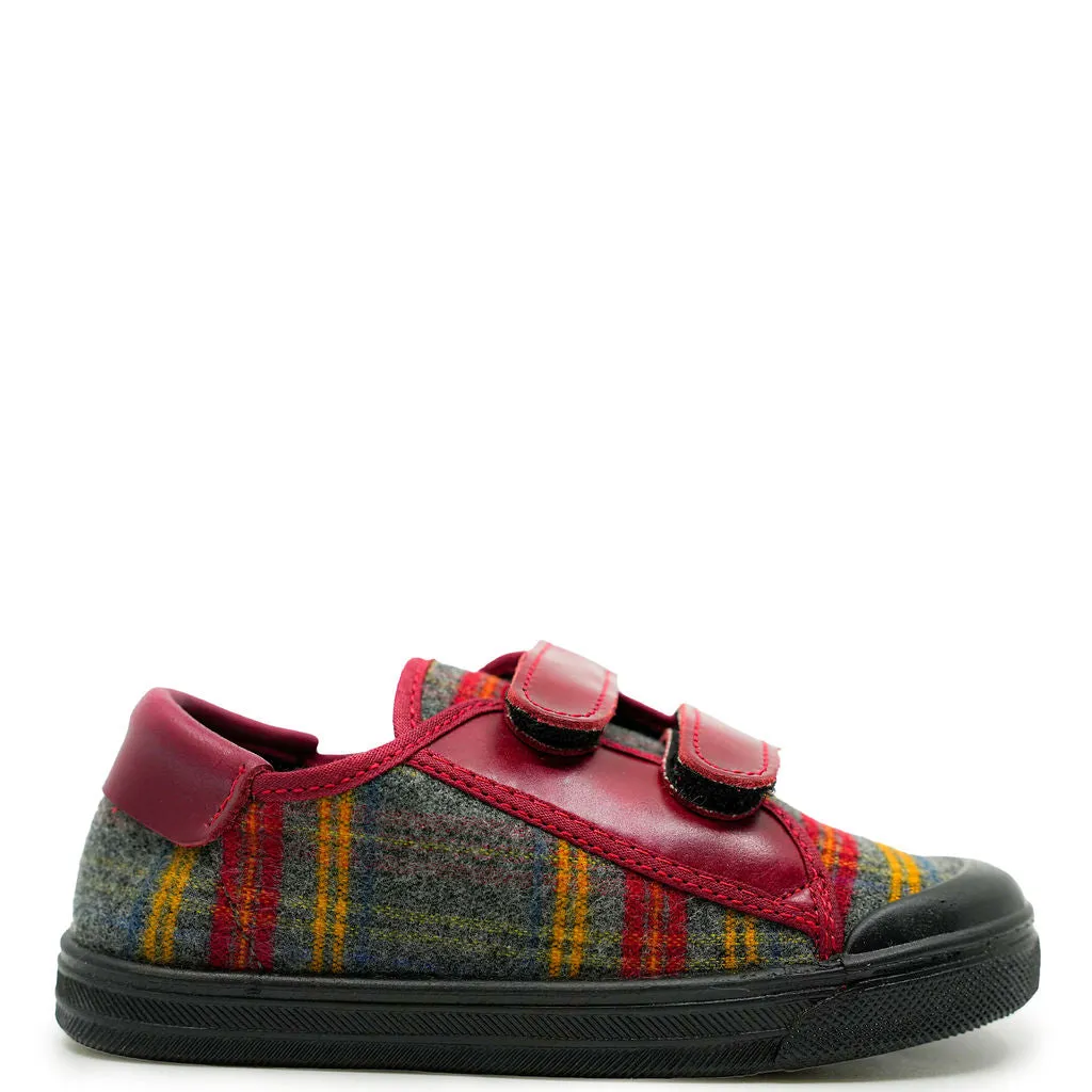 Pepe Red Plaid Velcro Sneaker