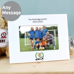 Personalised Football 6x4 Landscape White Wooden Photo Frame