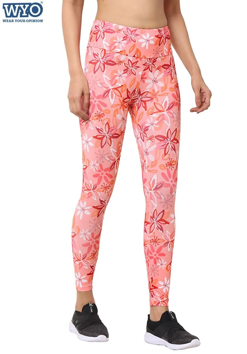 Pink Spring Floral AOP Leggings