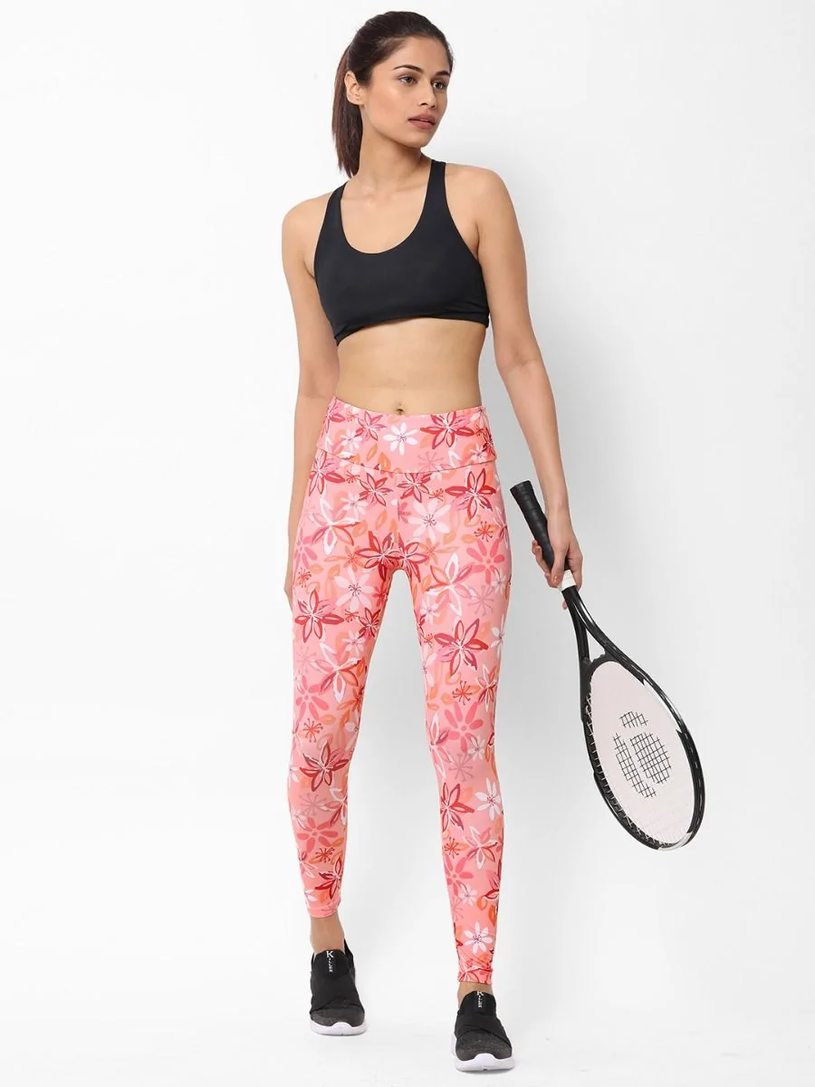 Pink Spring Floral AOP Leggings