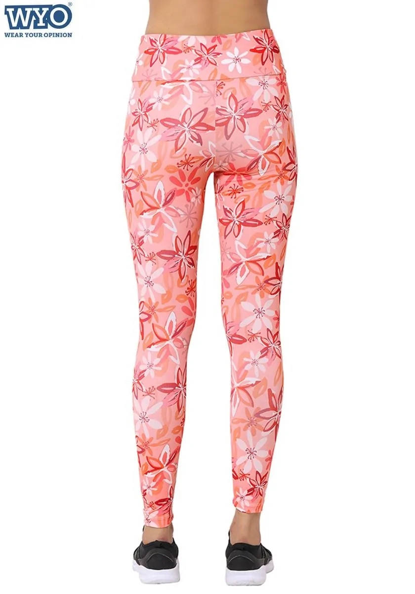 Pink Spring Floral AOP Leggings