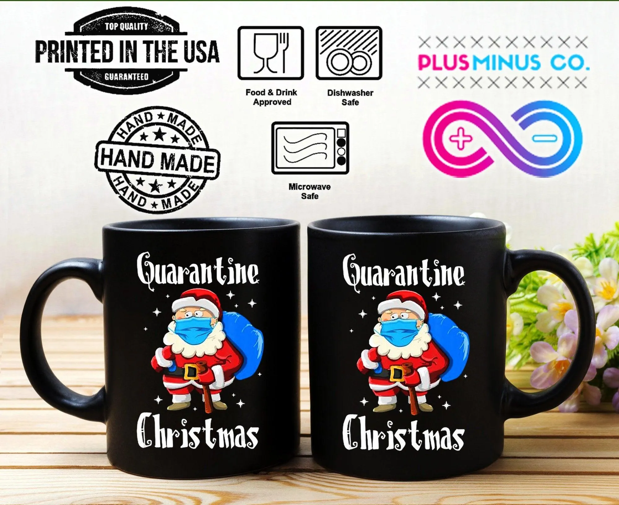 Quarantine Christmas Black Mugs