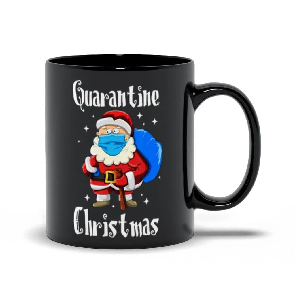 Quarantine Christmas Black Mugs