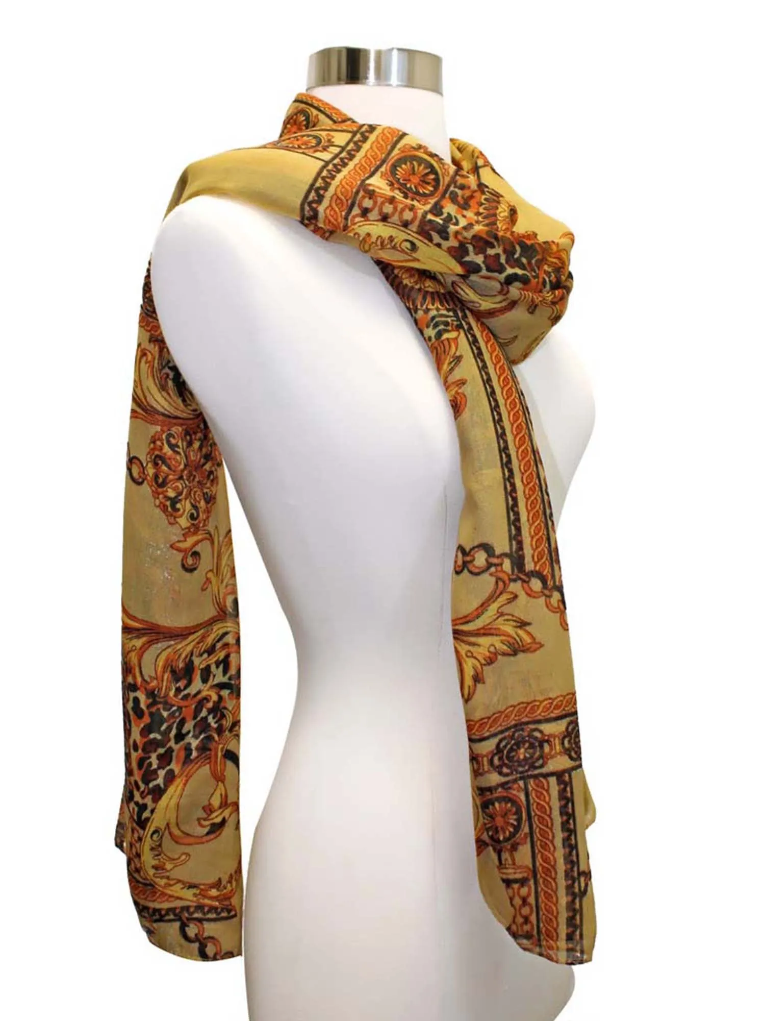 Regal Filigree Print Scarf Shawl