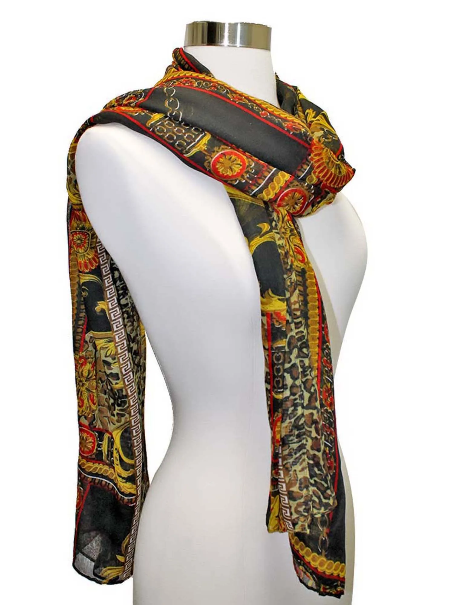 Regal Filigree Print Scarf Shawl