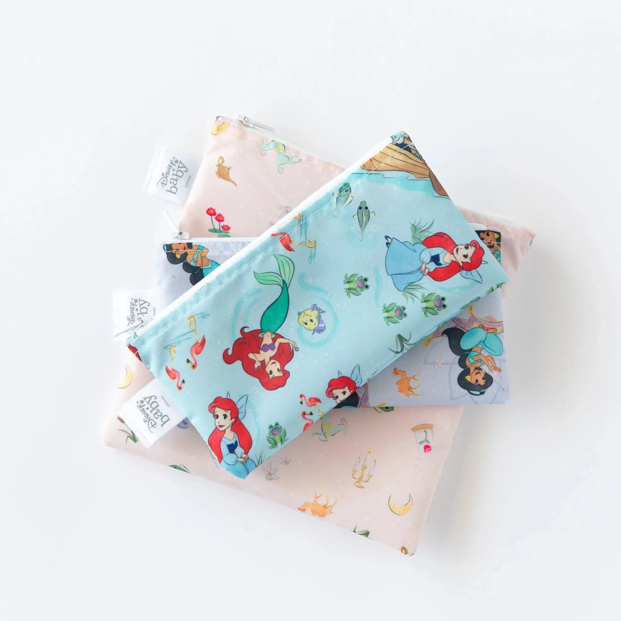 Reusable Snack Bag, 3-Pack: Princess Magic, Ariel, and Jasmine