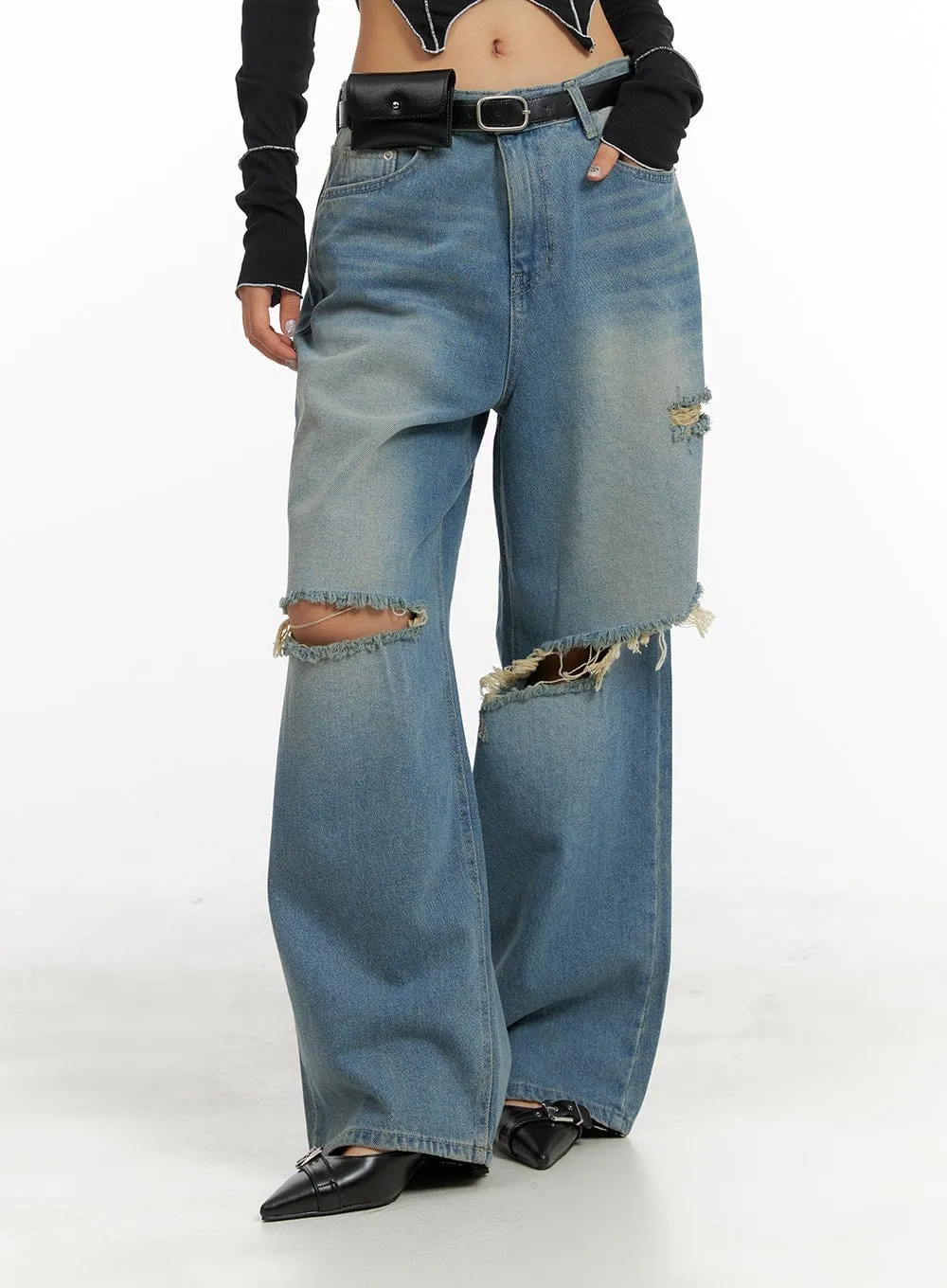 Ripped Baggy Jeans CA416