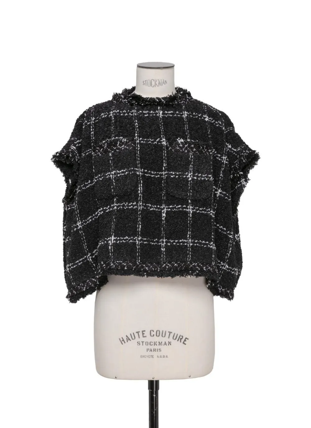 sacai  |Crew Neck Other Plaid Patterns Casual Style Tweed Sleeveless