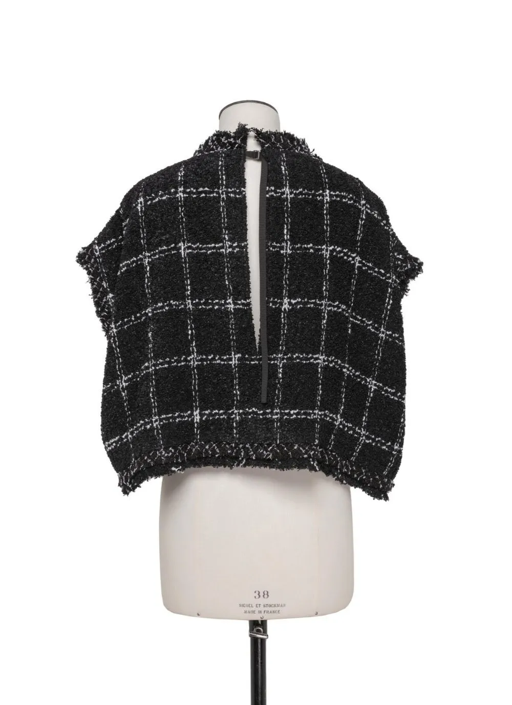 sacai  |Crew Neck Other Plaid Patterns Casual Style Tweed Sleeveless