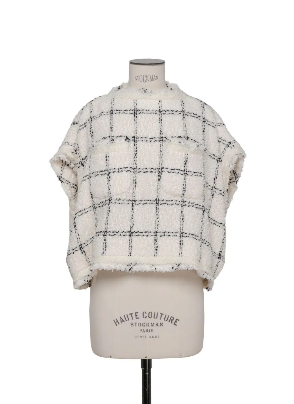 sacai  |Crew Neck Other Plaid Patterns Casual Style Tweed Sleeveless