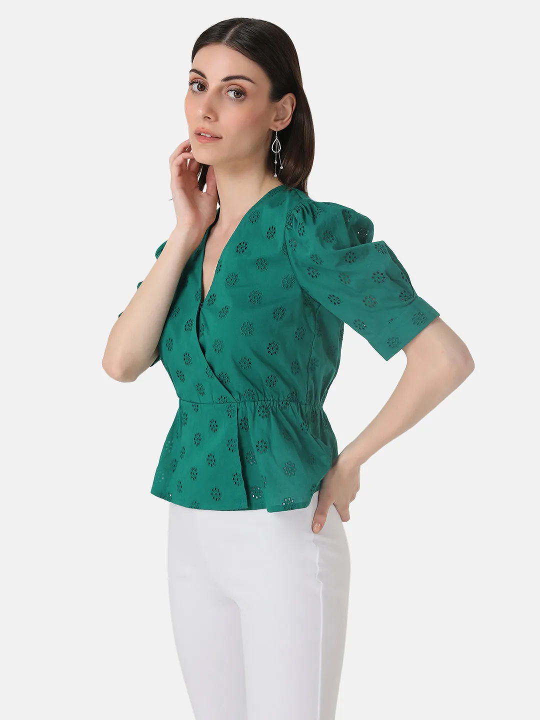 Schiffli Wrap Top