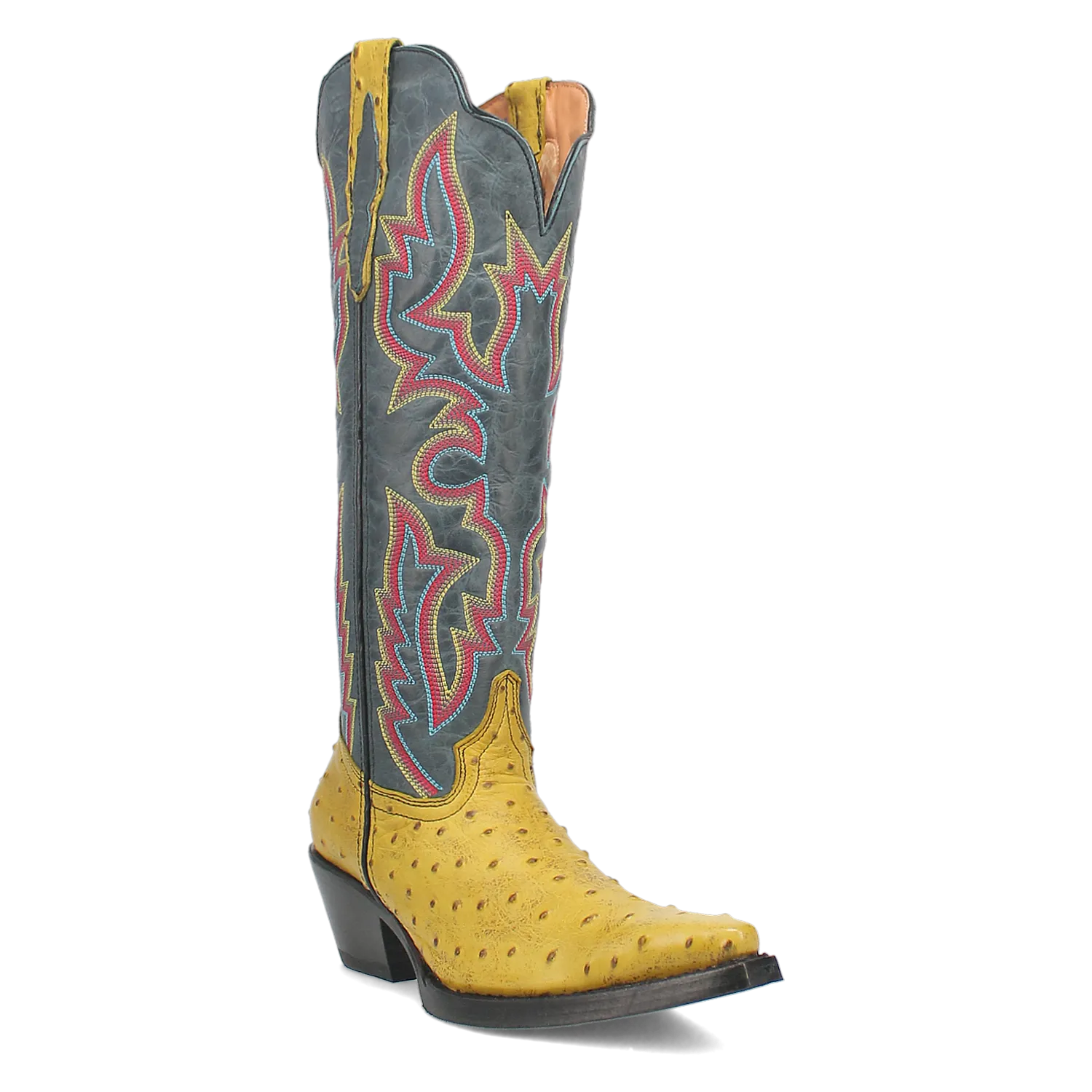 Selene Yellow/Blue Leather & Embroidered Boot (DS) ~ PREORDER 7/20