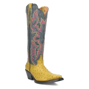 Selene Yellow/Blue Leather & Embroidered Boot (DS) ~ PREORDER 7/20