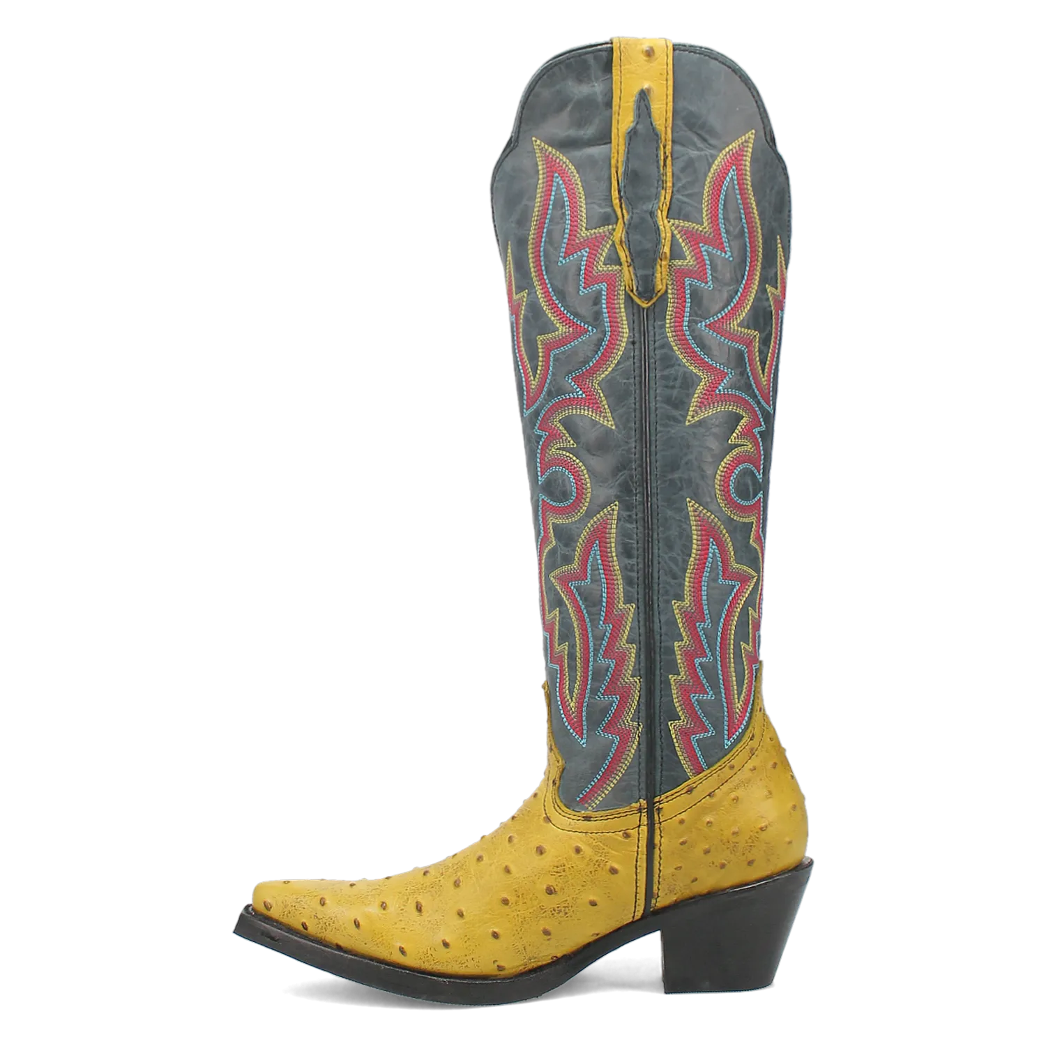 Selene Yellow/Blue Leather & Embroidered Boot (DS) ~ PREORDER 7/20