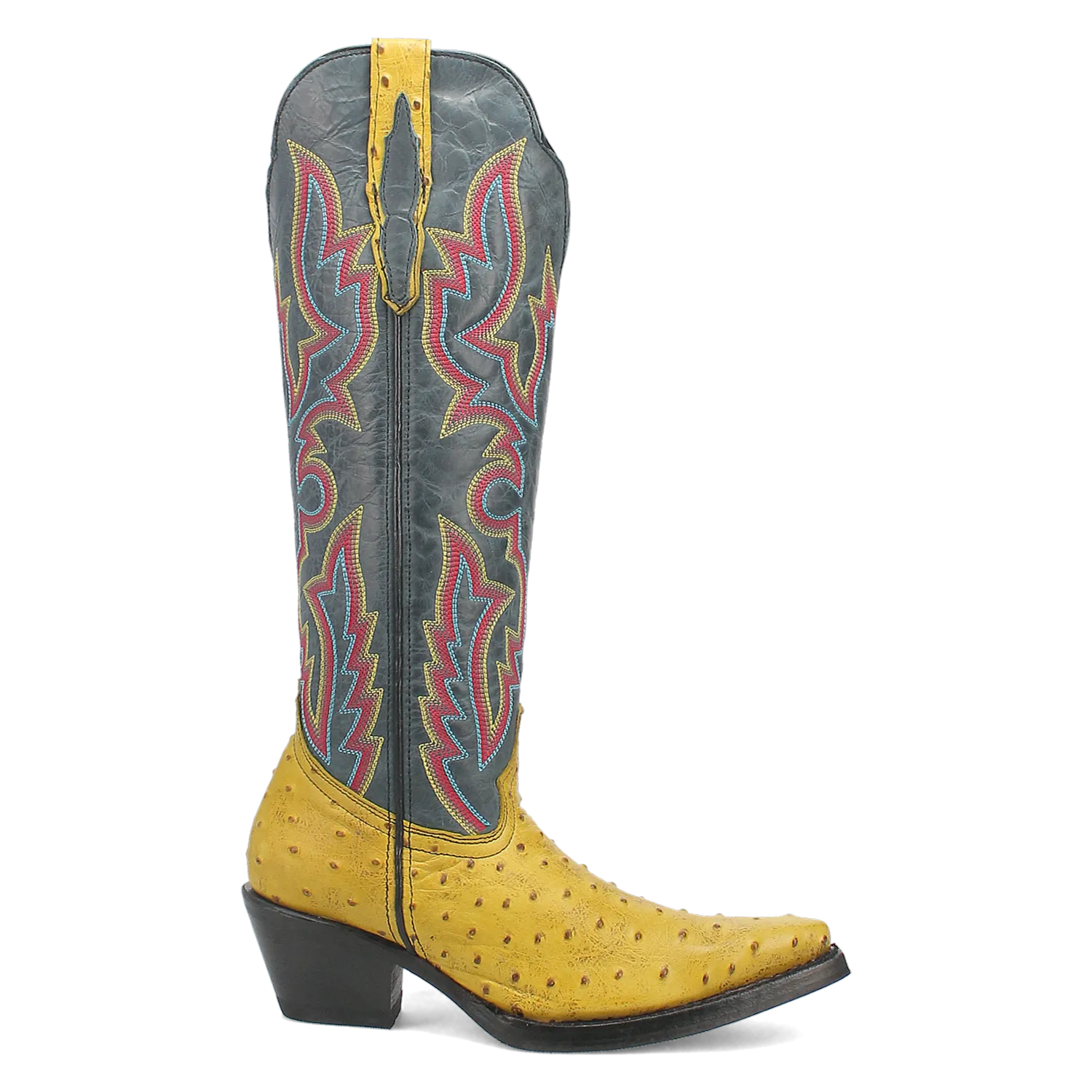 Selene Yellow/Blue Leather & Embroidered Boot (DS) ~ PREORDER 7/20