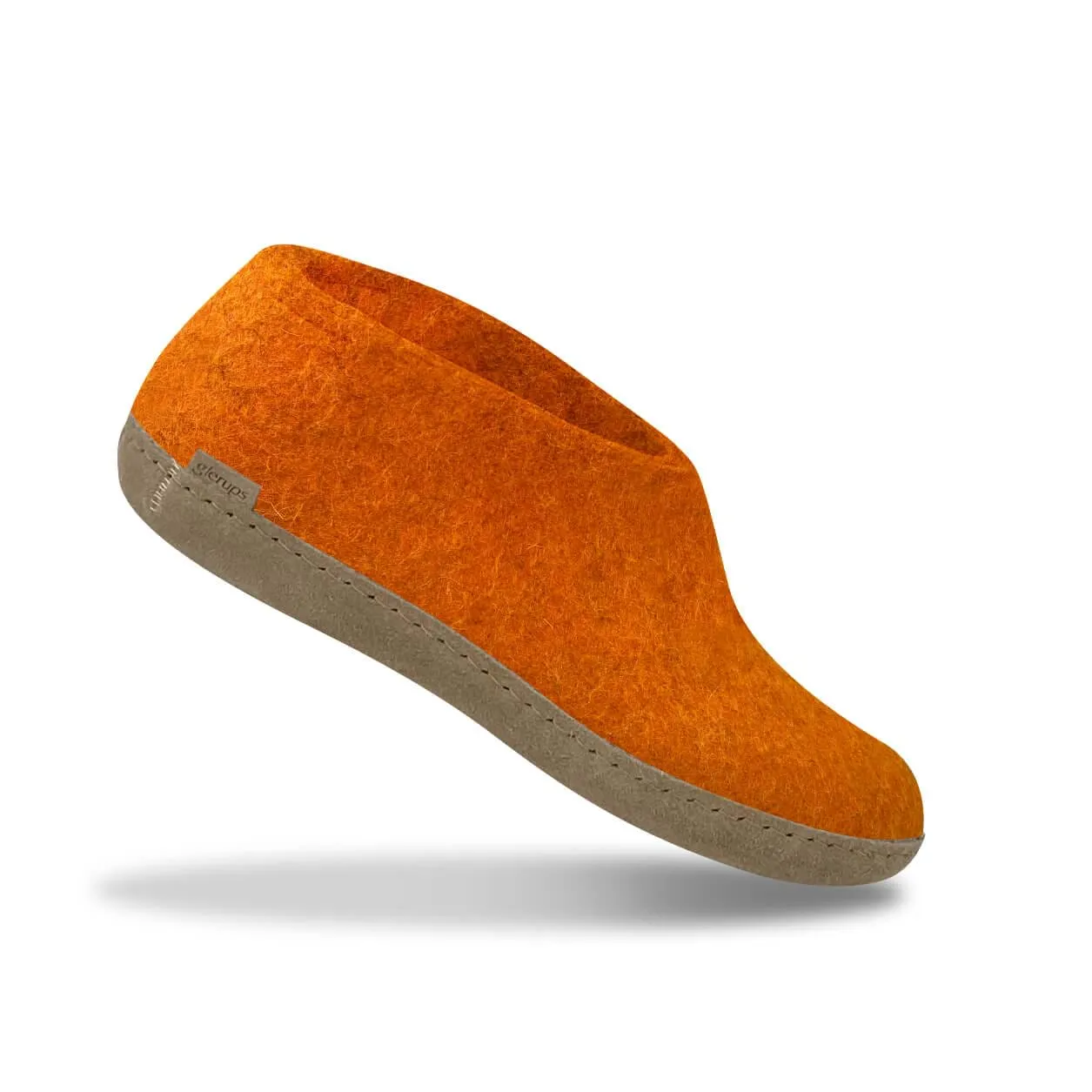 Shoe with leather sole - Orange