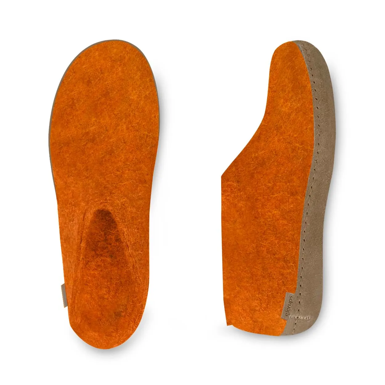 Shoe with leather sole - Orange