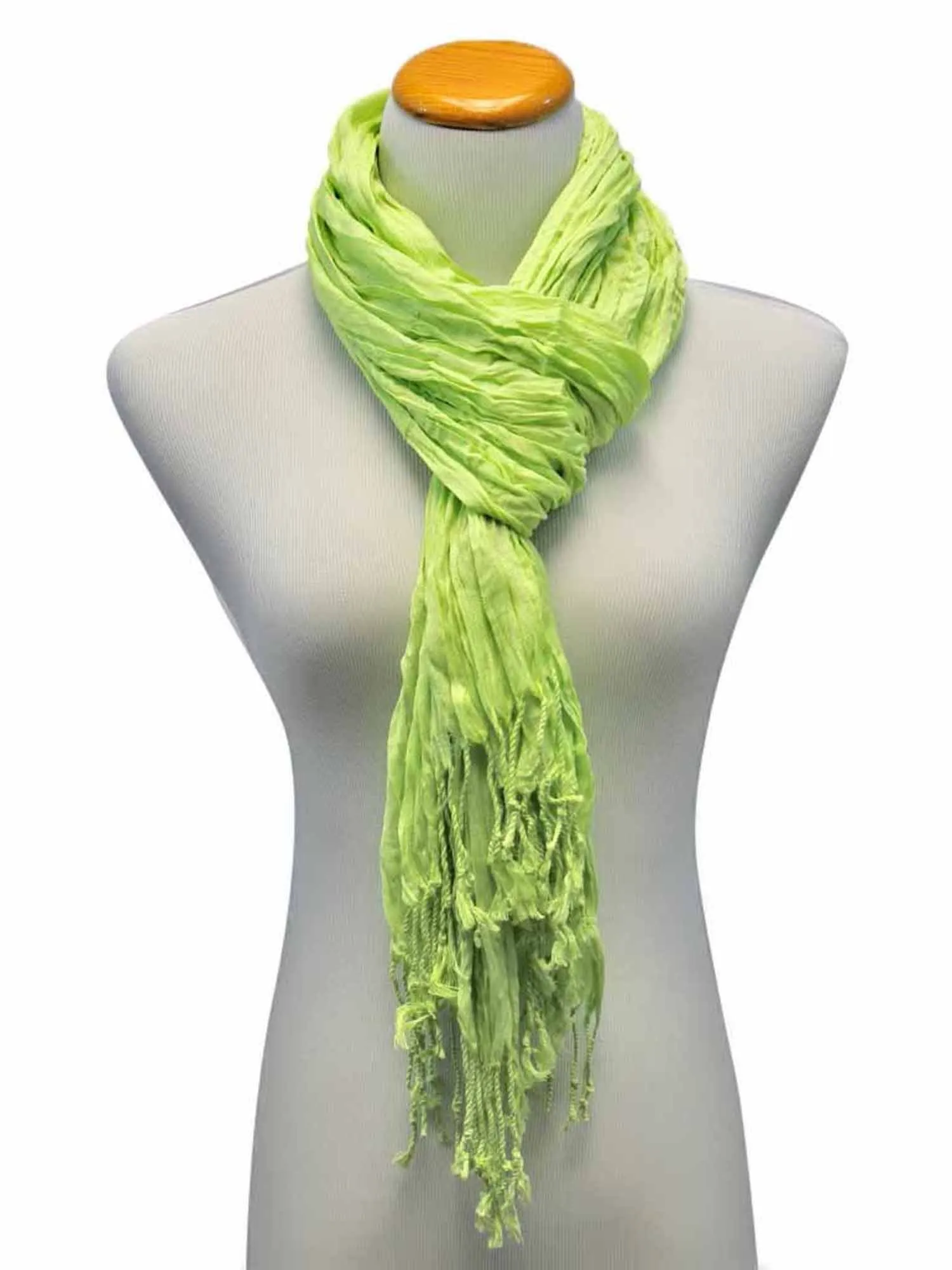 Silky Scrunch Long Fringe Scarf Wrap