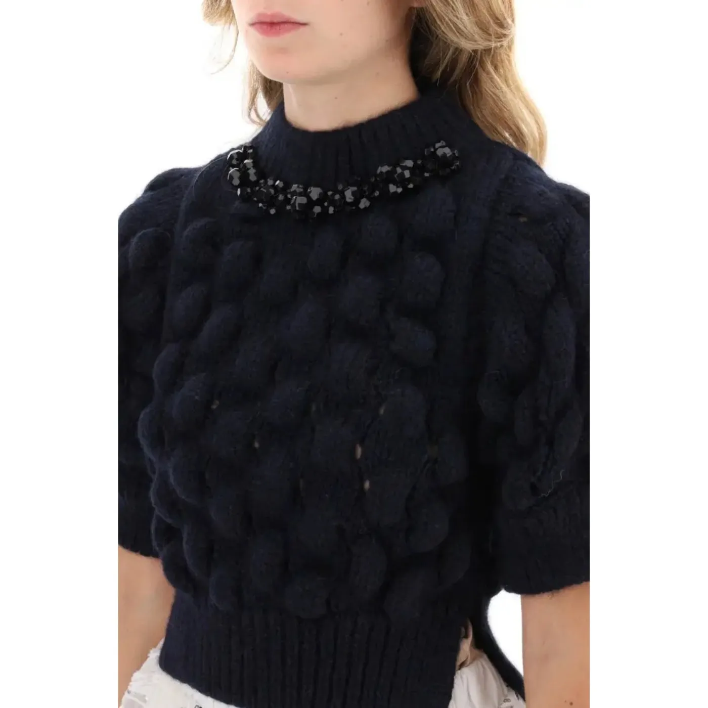 Simone Rocha  |Crew Neck Casual Style Wool Plain Short Sleeves Party Style