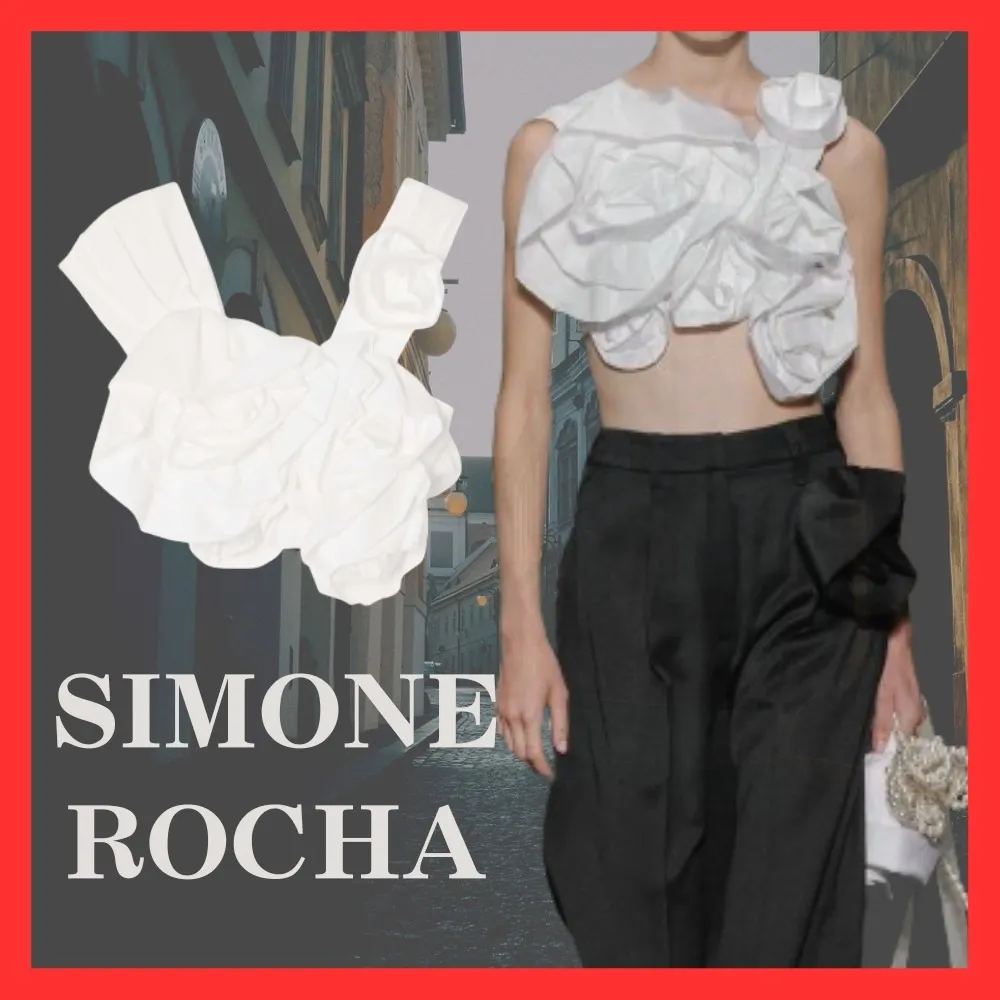 Simone Rocha  |Flower Patterns Casual Style Blended Fabrics Sleeveless