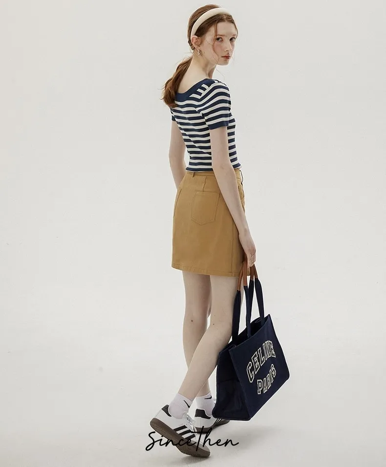 Since Then  |Stripes Casual Style Nylon Street Style Short Sleeves