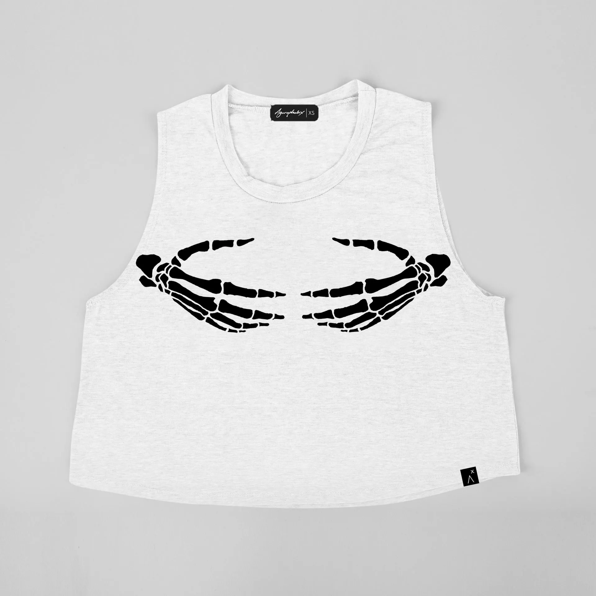 skeleton hands crop top