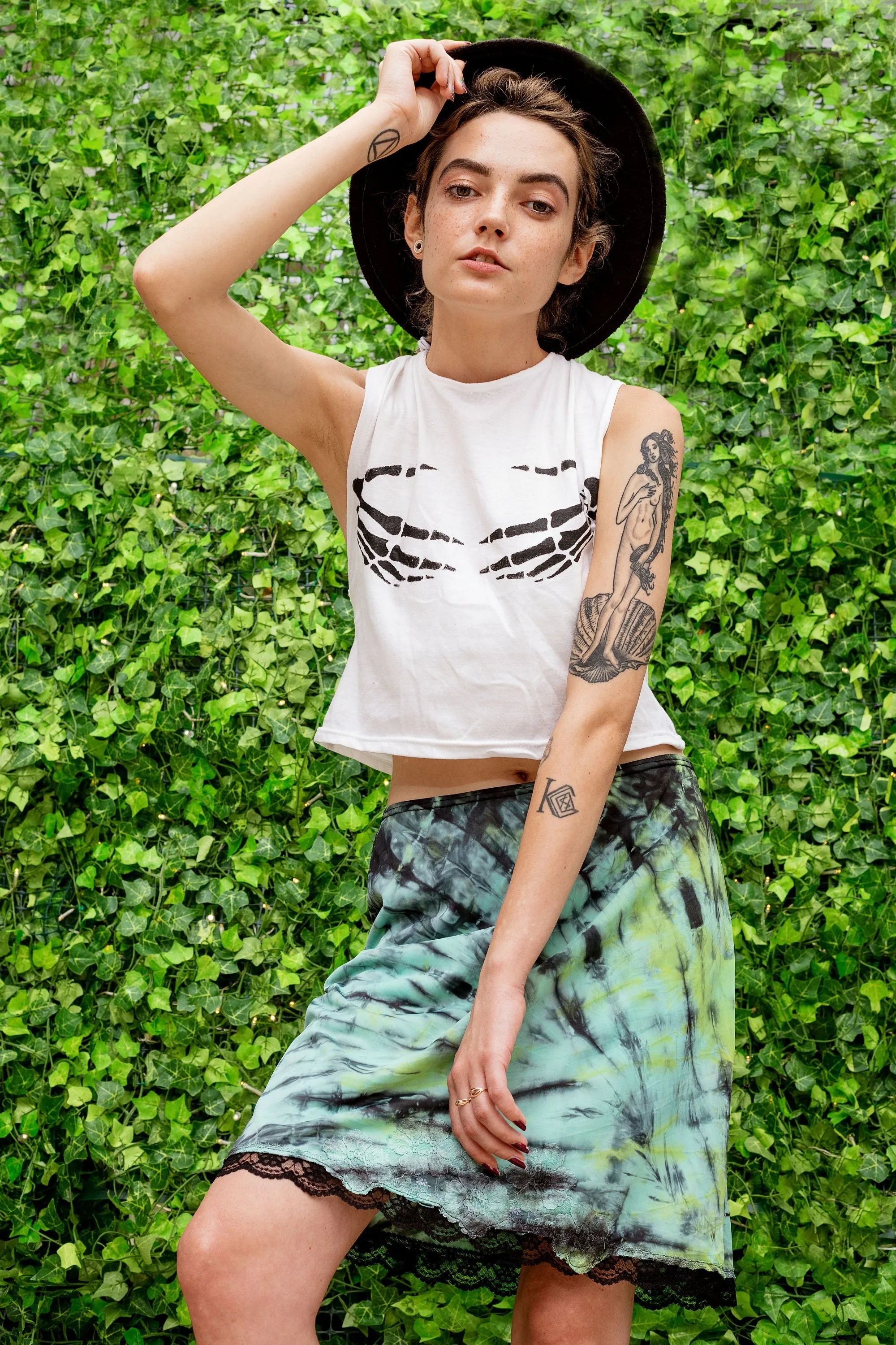 skeleton hands crop top