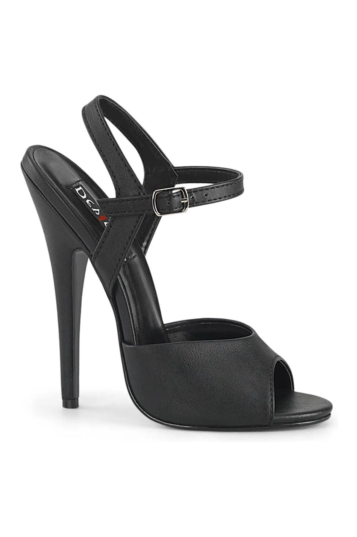 SS-DOMINA-109 Black Faux Leather Sandal