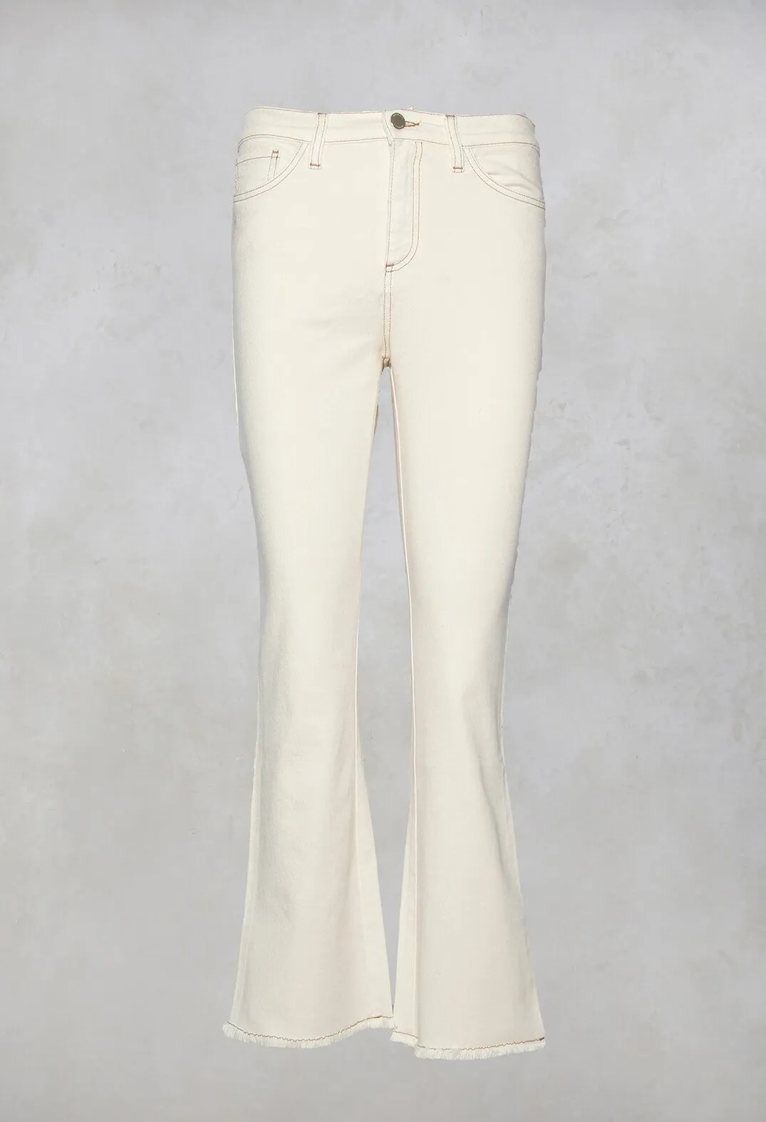 Straight Leg Beige Jeans