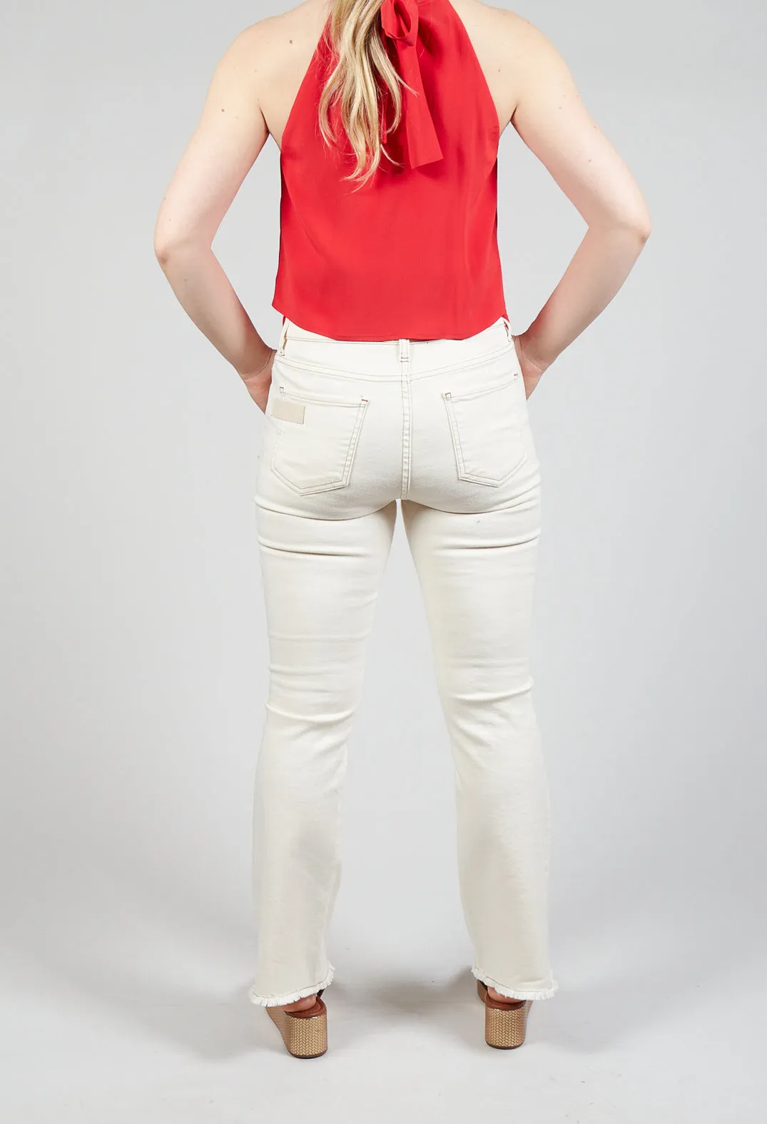 Straight Leg Beige Jeans