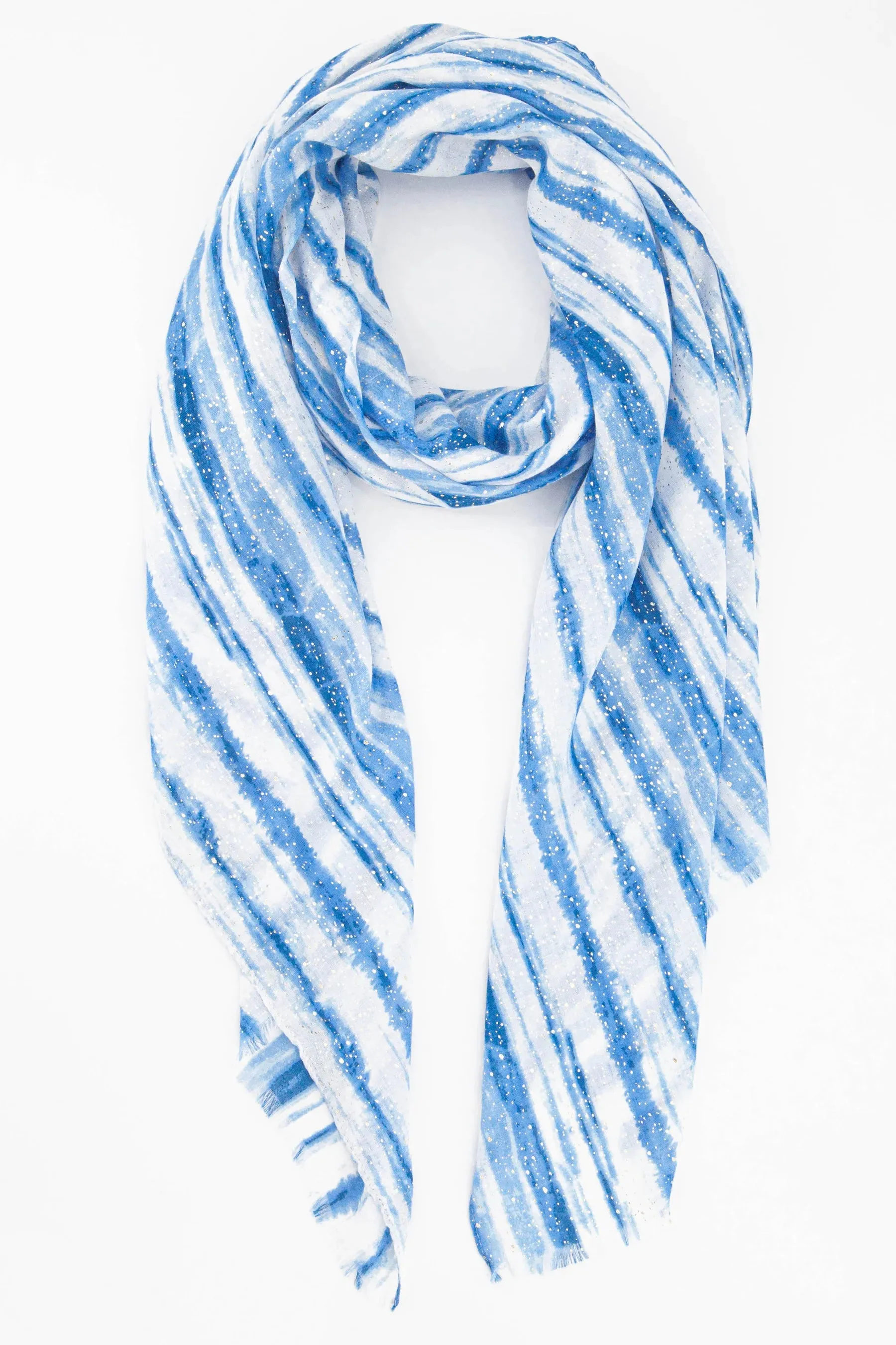 Stripes & Metallic Gold Flecks Scarf