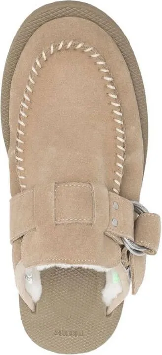 Suicoke Lemi-Mab shearling-lined slippers Neutrals