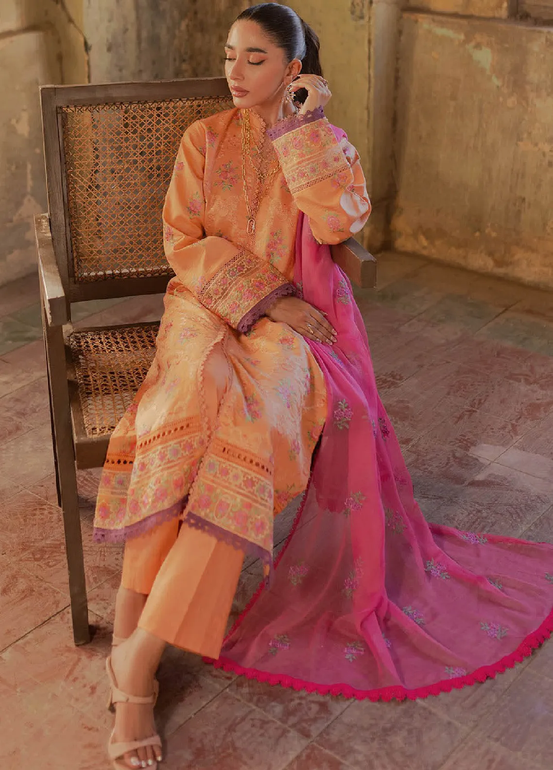 Summer Breeze By Rajbari Embroidered Lawn 3 Piece Unstitched Suit RB24SBEE-2B