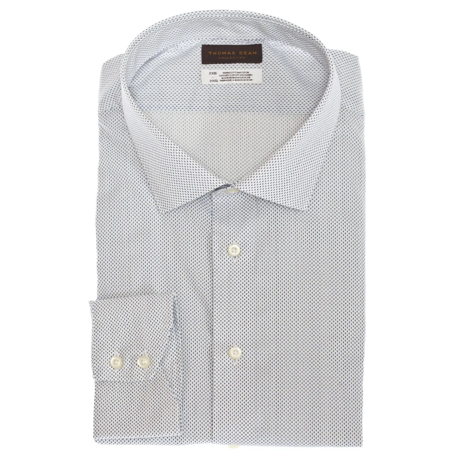 TD Collection Light Blue Mini Print Button Down Sport Shirt