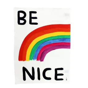 Third Drawer Down Be Nice Tea Towel x David Shrigley