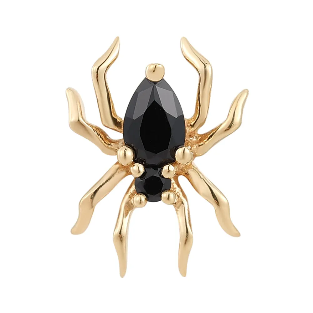 threadless: Arachne End in Gold with Black Spinel