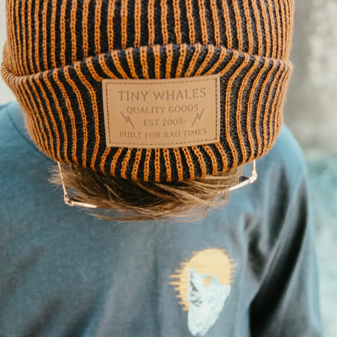 TINY WHALES PONDEROSA BEANIE | BLACK + RUST