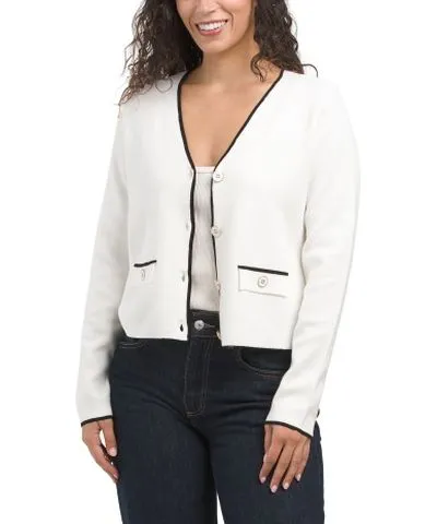 Tj Maxx Button Cardigan With Contrast Trim