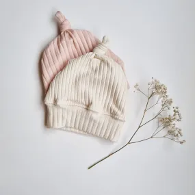 Top Knot Rib Beanie