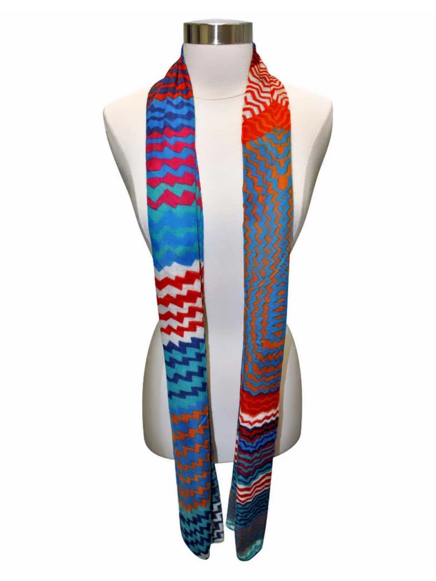 Turquoise Retro Art Deco Pattern Scarf