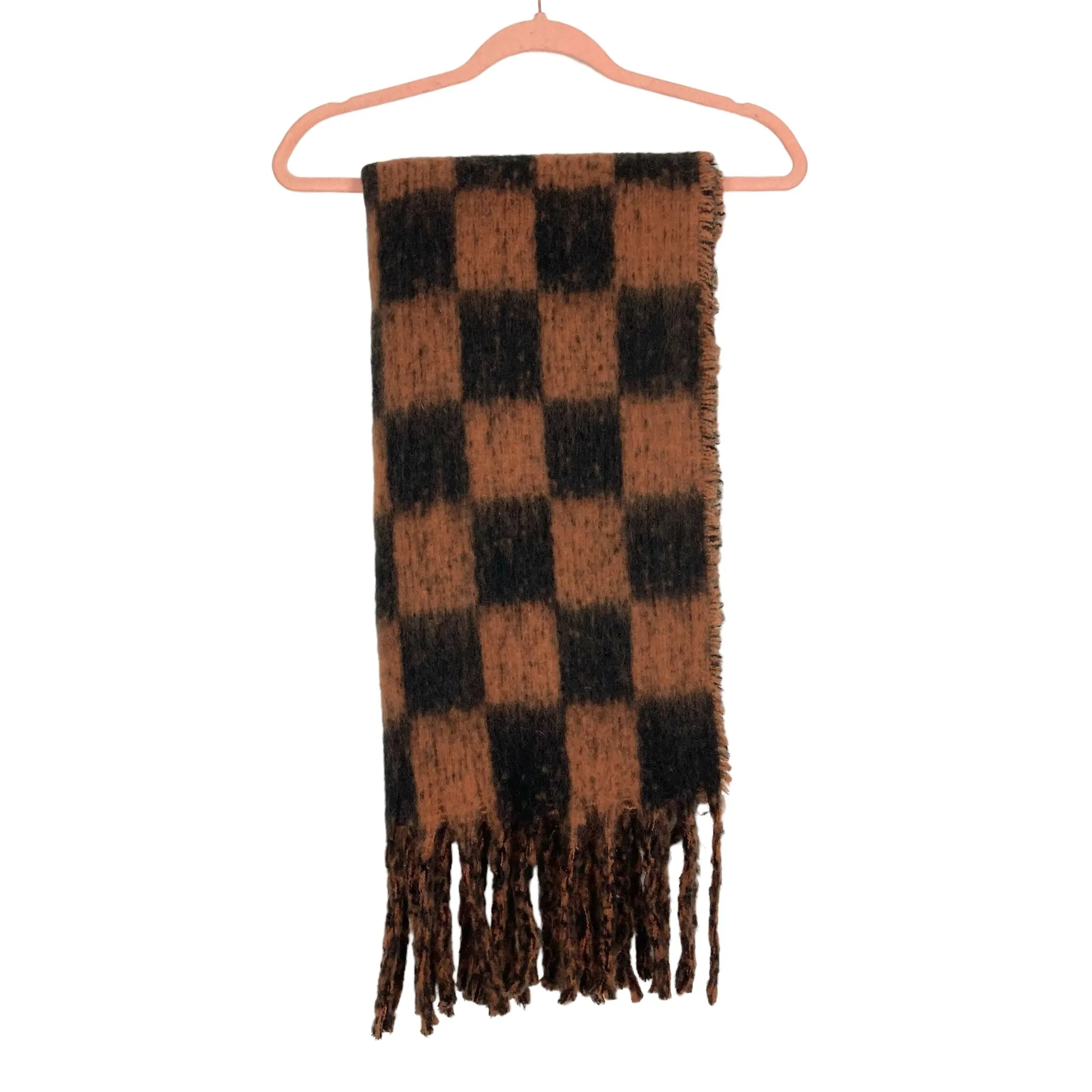 Urban Outfitters Brown and Black Check Scarf NWT