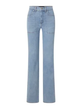 Veronica Beard Crosbie Wide Leg Jeans in Pebblestone