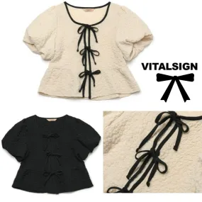 VITAL SIGN  |Casual Style Street Style Short Sleeves Party Style