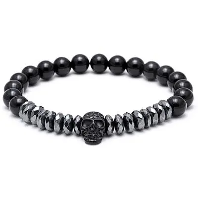 Warrior Skull Skeleton Titanium Steel Bangle Crown Bracelets for Unisex