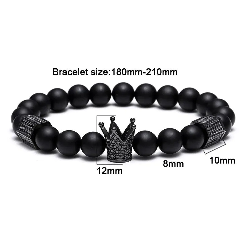 Warrior Skull Skeleton Titanium Steel Bangle Crown Bracelets for Unisex