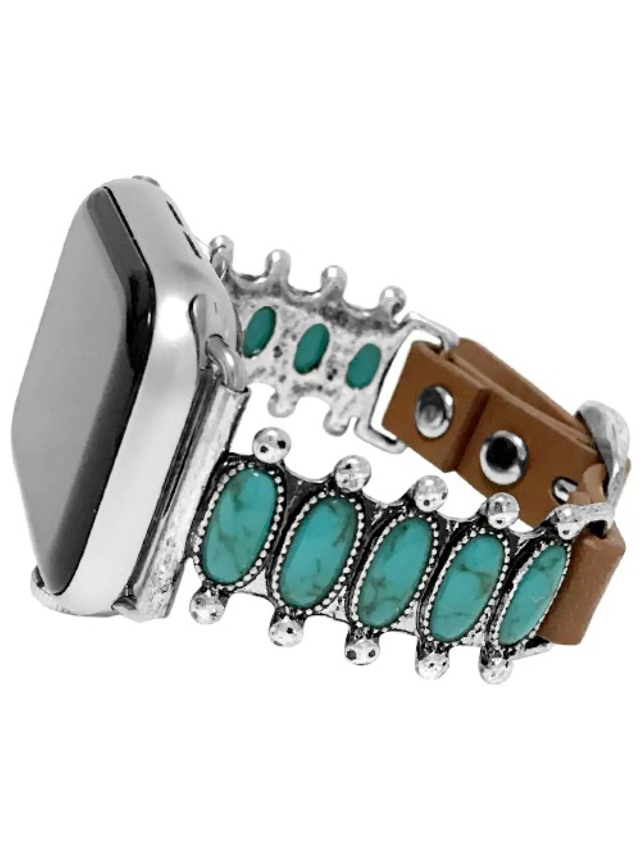 Western Concho Style Gem Stone Apple Watch Band