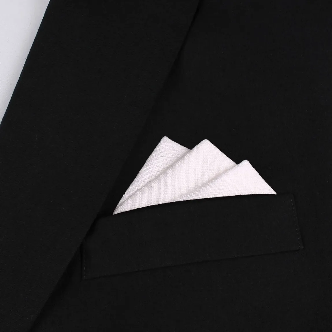 White Linen Pocket Square